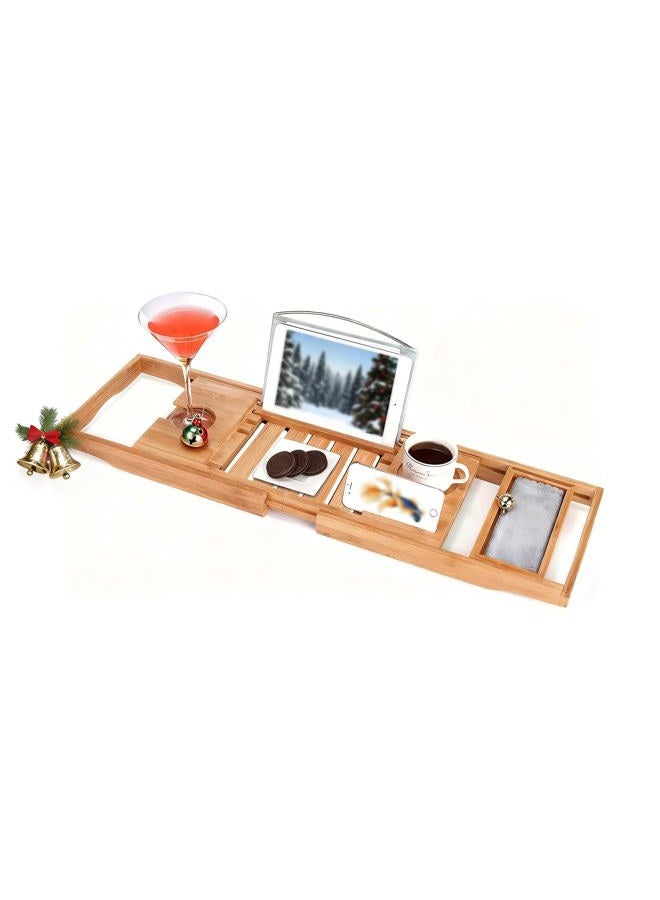 Utoplike Luxury Bamboo Bathtub Caddy and Bathtub Tray with Extending Sides?The Distinctive Design is Closer to Your Life (1 Sliding Tray) - Image 1